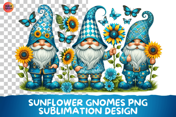 Download Sunflower Gnomes Png Sublimation Design - Flower Collection