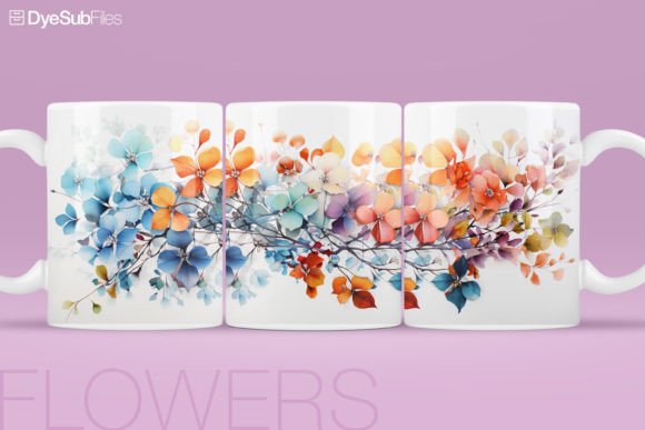 Download Watercolor Flower Coffee Mug Wrap Art - Flower Collection